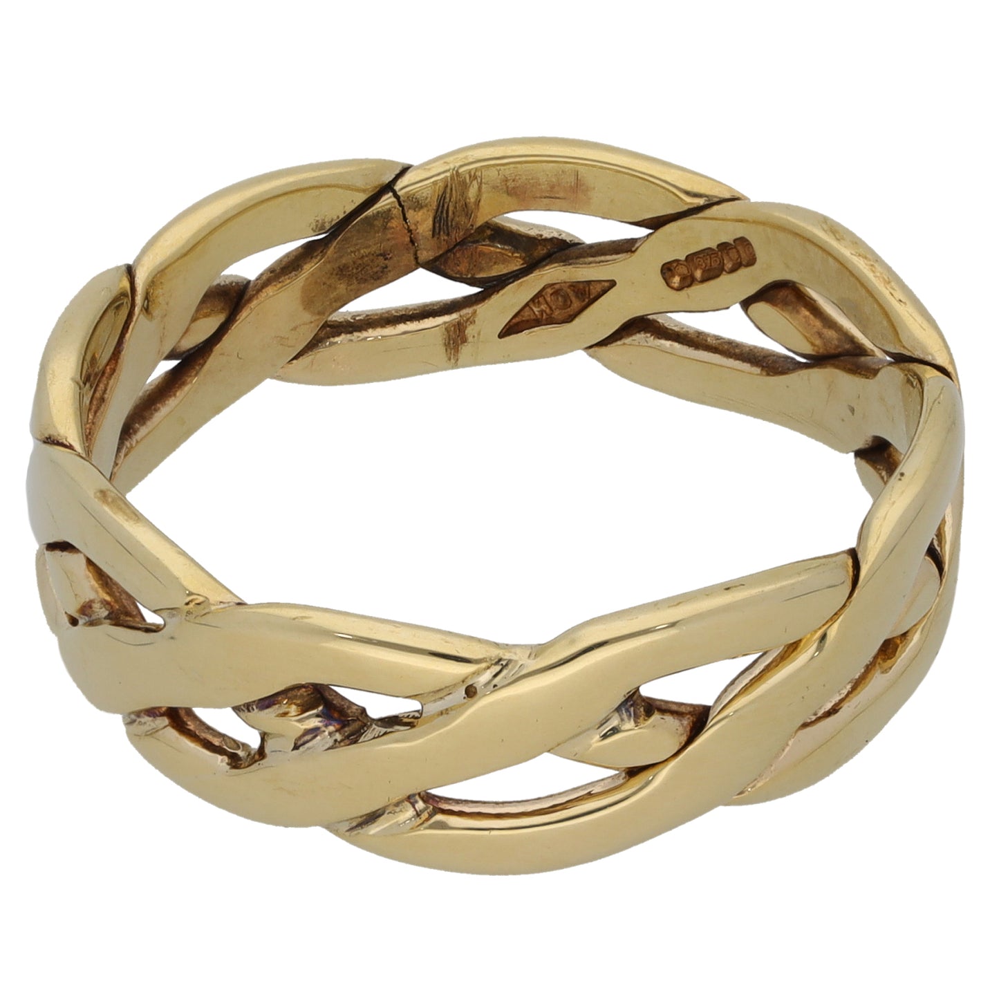 9ct Gold Patterned Wedding Ring Size V