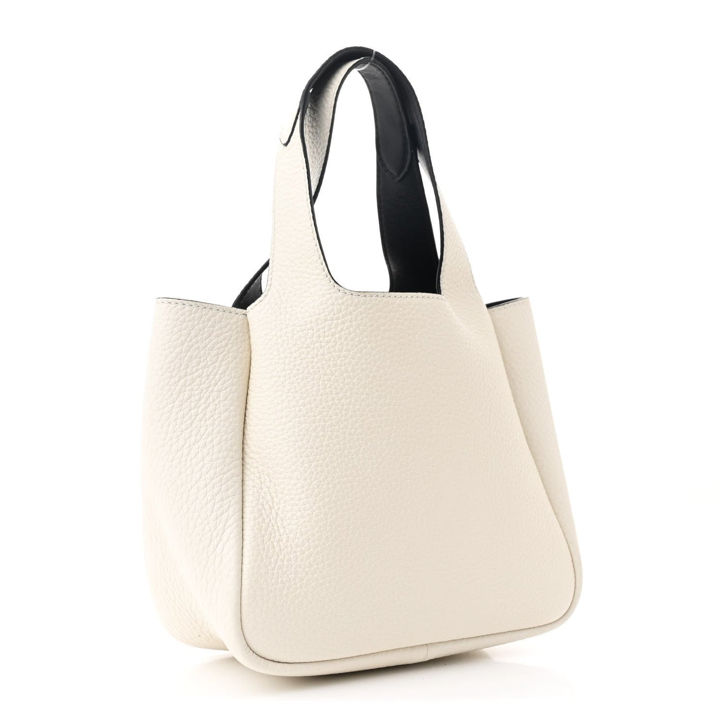 Prada Small Dynamique Tote Vitello Daino Leather Bag - White