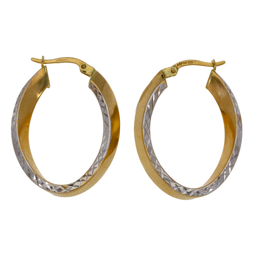 14ct Bicolour Gold Creole Earrings
