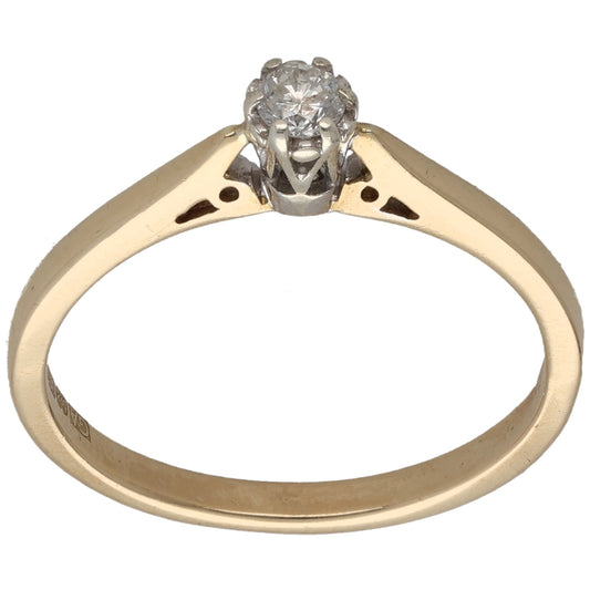 9ct Gold 0.10ct Diamond Solitaire Ring Size O