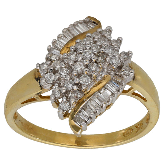 9ct Gold 0.43ct Diamond Dress/Cocktail Ring Size Q