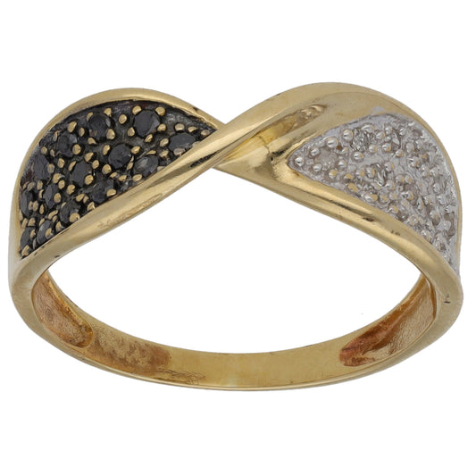 9ct Gold 0.21ct Diamond Dress/Cocktail Ring Size O