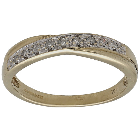 9ct Gold 0.09ct Diamond Half Eternity Ring Size L