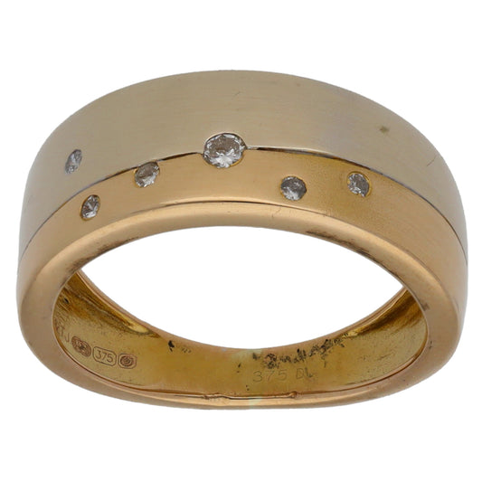 9ct Gold 0.06ct Diamond Dress/Cocktail Ring Size K