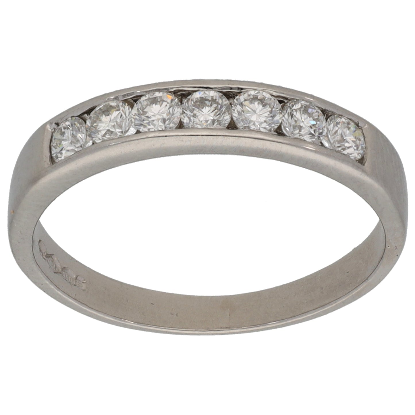 Platinum 0.49ct Diamond Half Eternity Ring Size M