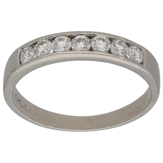 Platinum 0.49ct Diamond Half Eternity Ring Size M