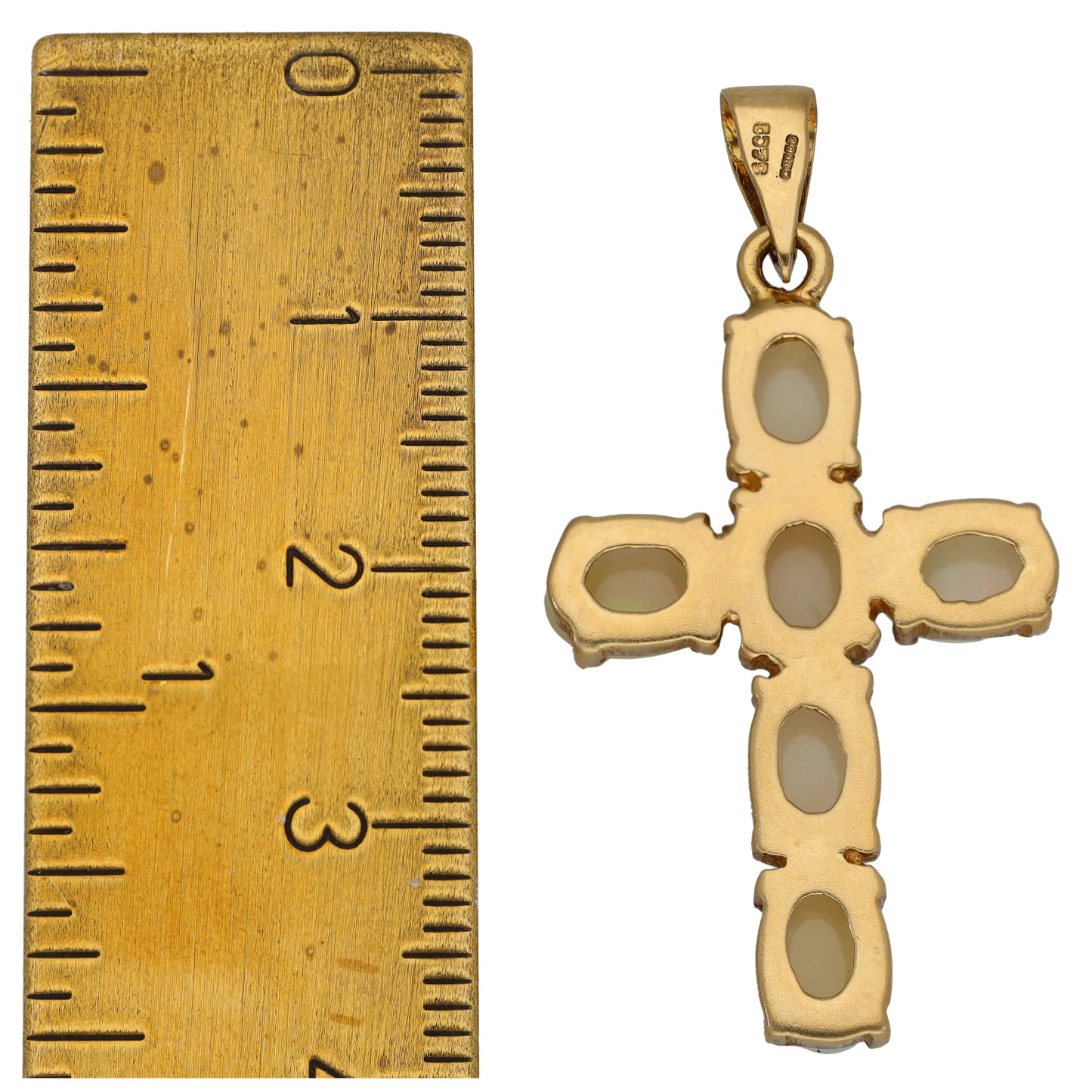 9ct Gold Opal Cross Pendant