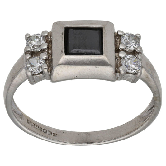 9ct White Gold Imitation Dress/Cocktail Ring Size L