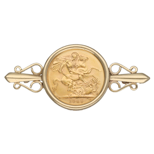 9ct Gold Coin Brooch