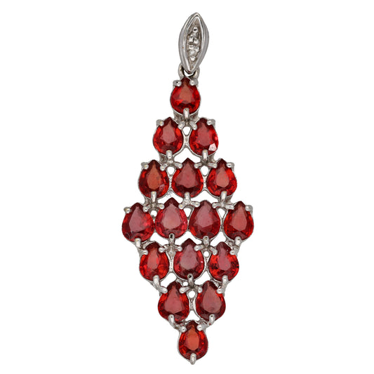 9ct White Gold Ruby Dress/Cocktail Pendant