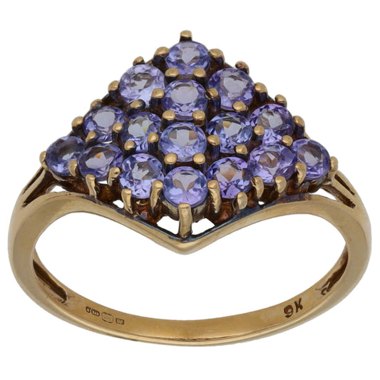 9ct Gold Tanzanite Dress/Cocktail Ring Size O