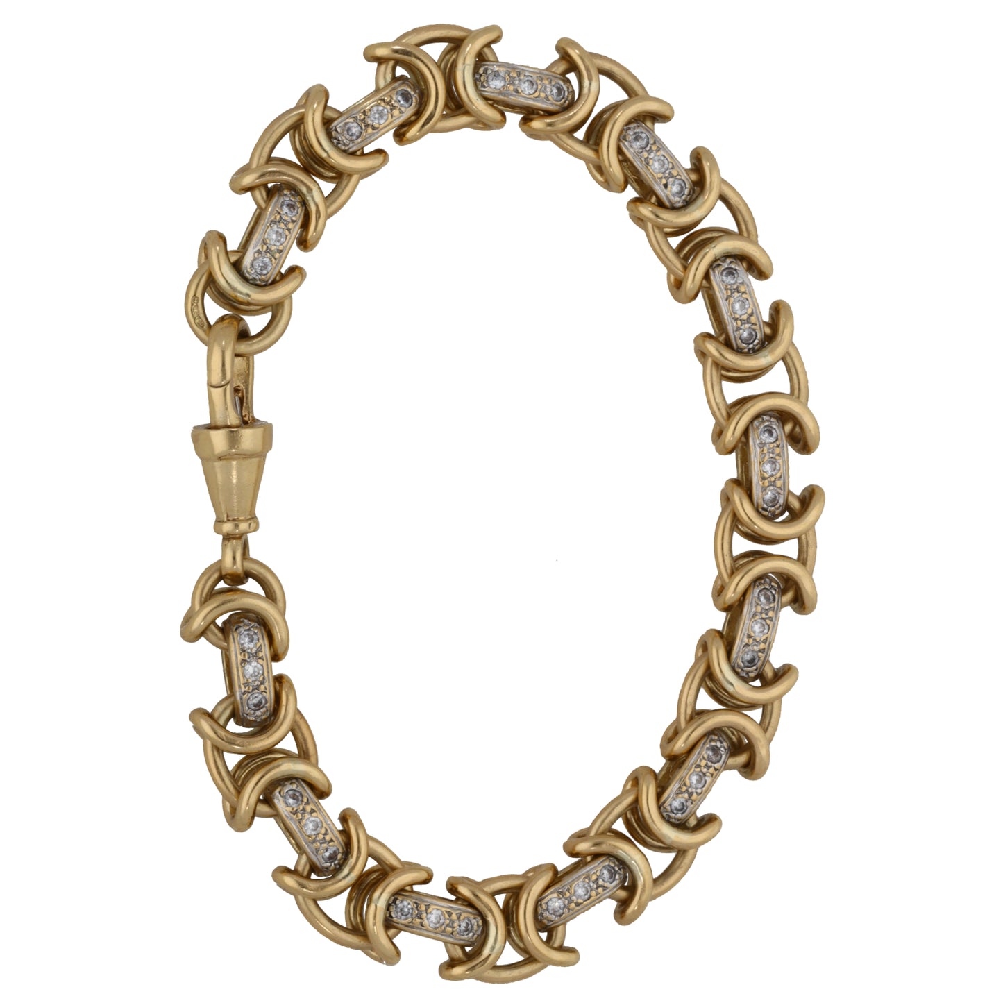 9ct Gold Cubic Zirconia Fancy Stone Set Bracelet