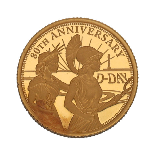 22ct Gold 80th Anniversary D-Day Quarter Sovereign Coin 2024