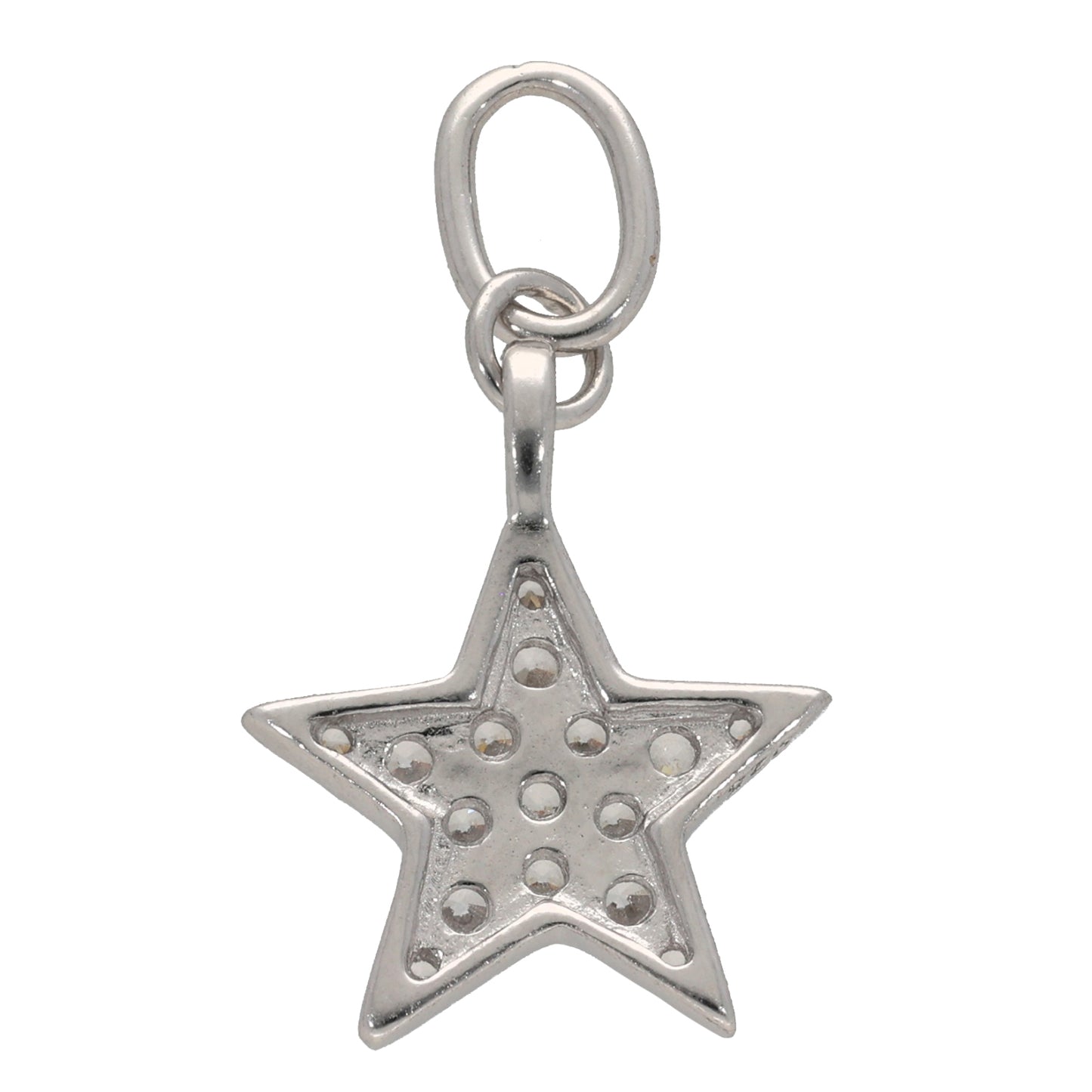 New Sterling Silver Cubic Zirconia Star Pendant