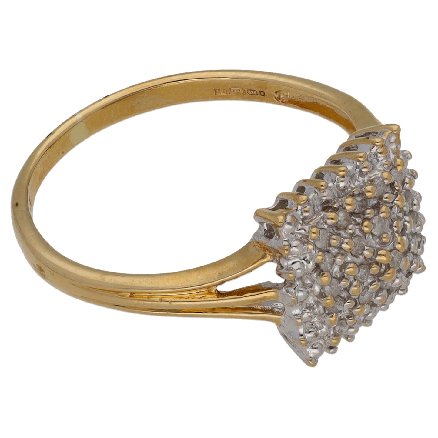 9ct Gold 0.10ct Diamond Cluster Ring Size M