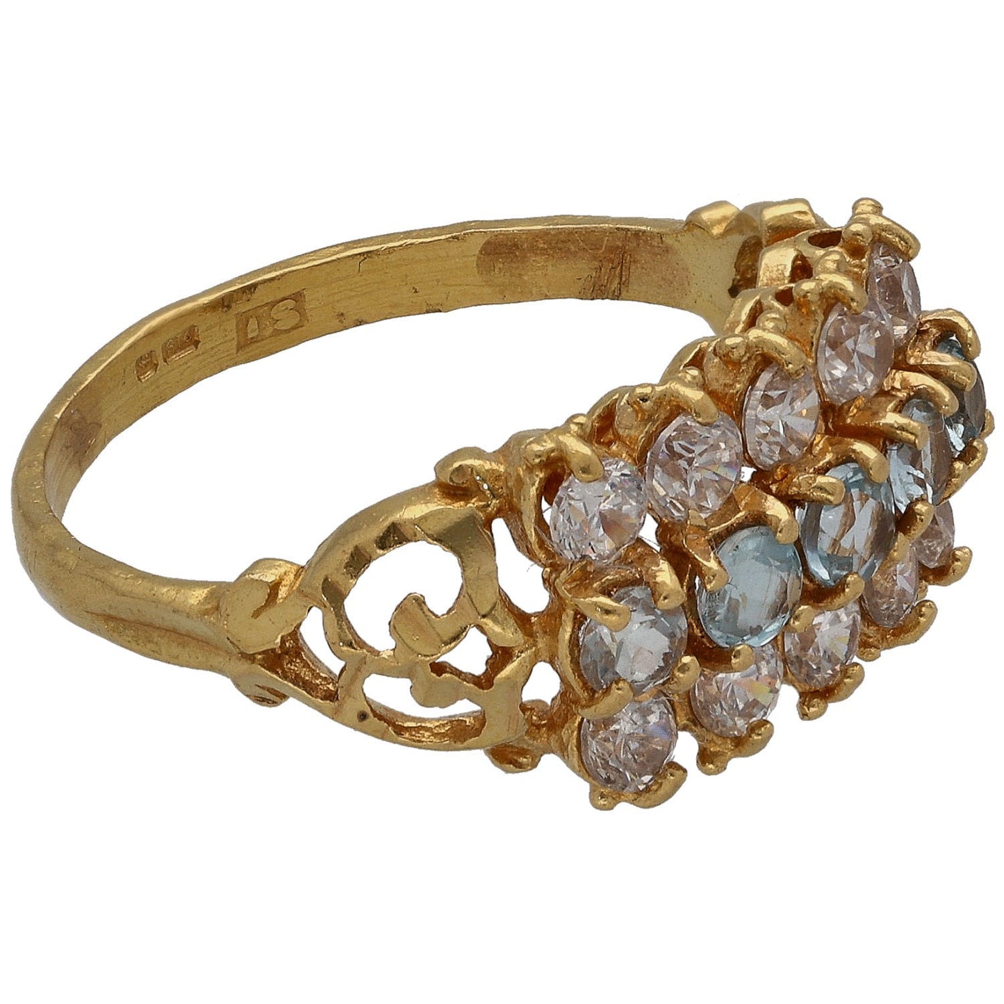 22ct Gold Topaz & Imitation Dress/Cocktail Ring Size N