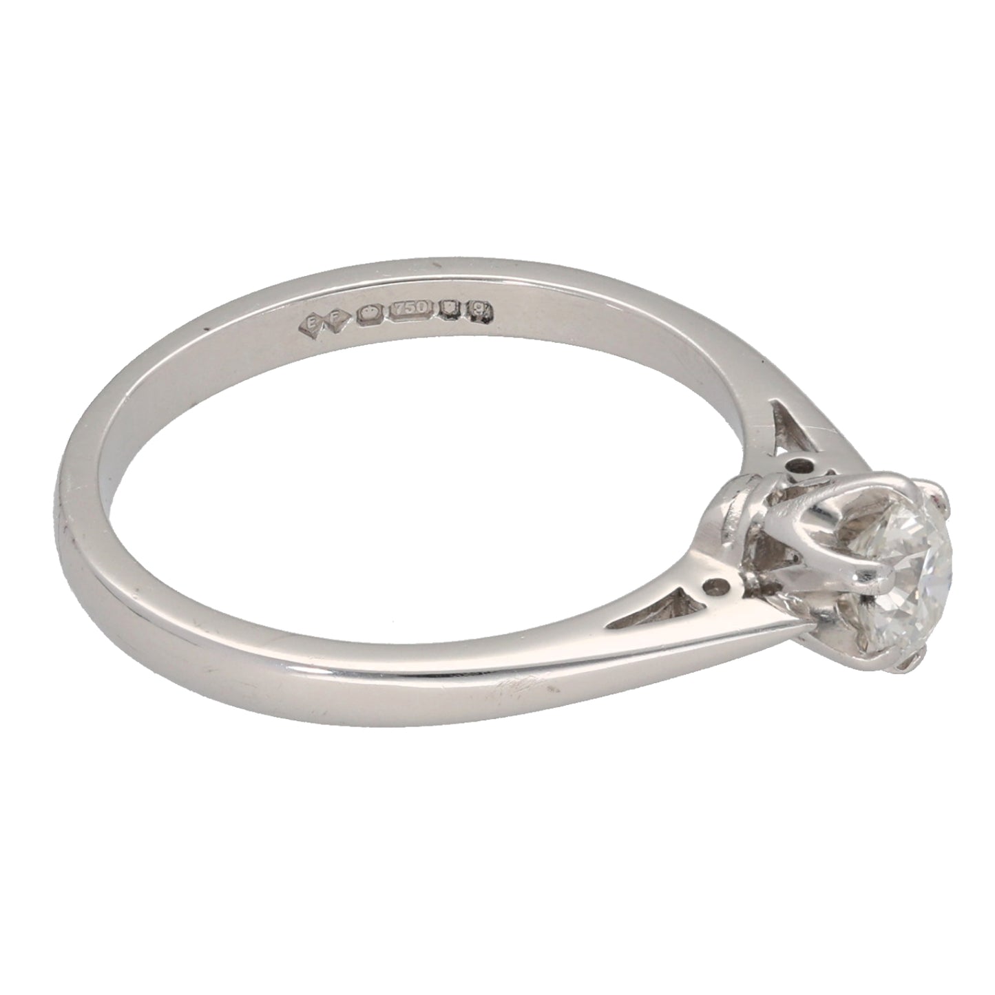 18ct White Gold 0.30ct Diamond Solitaire Ring Size M