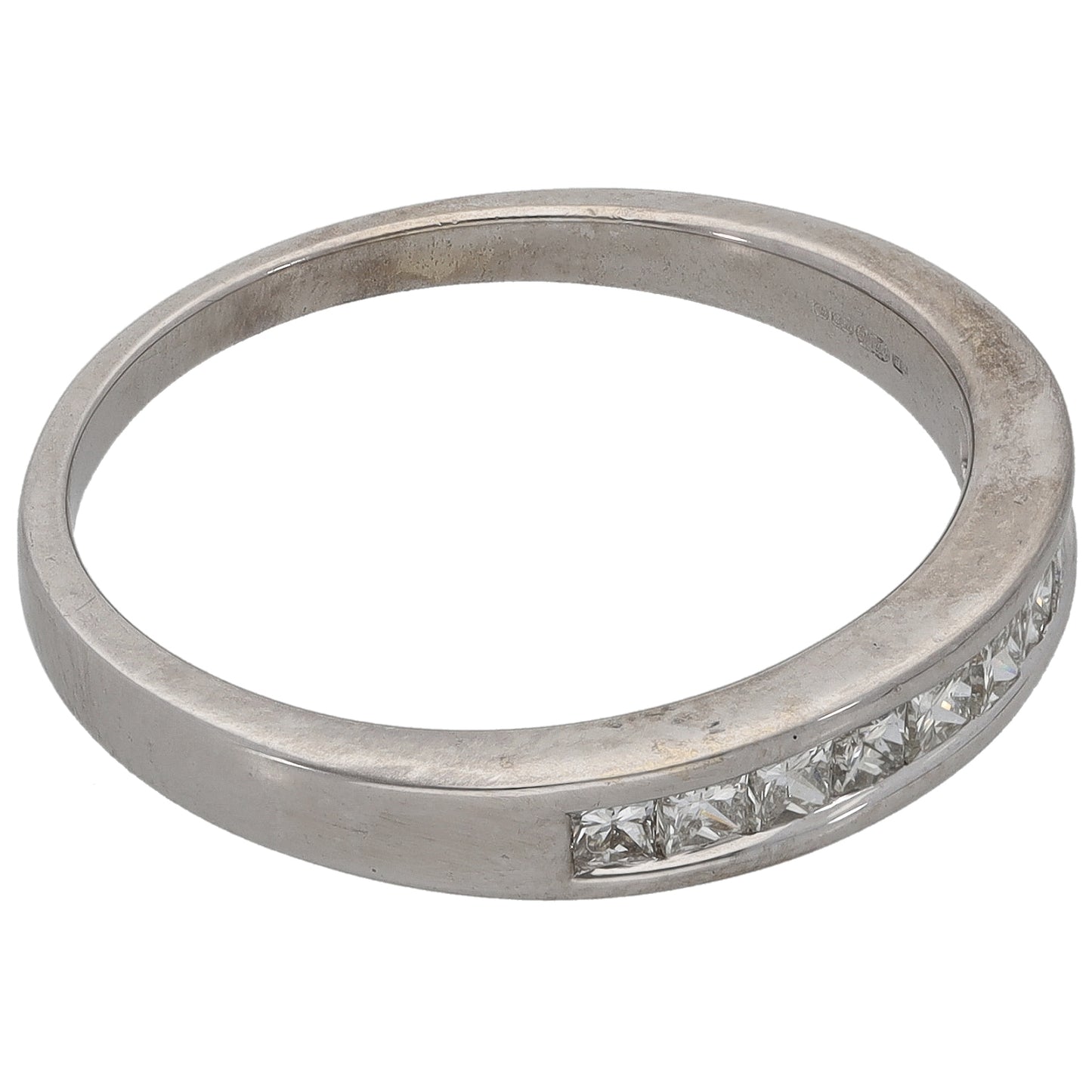 18ct White Gold 0.52ct Diamond Half Eternity Ring Size S