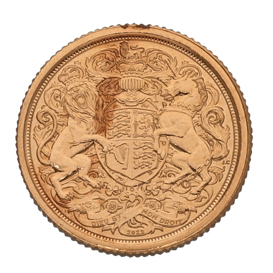22ct Gold King Charles III Quarter Sovereign Coin 2022