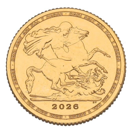 22ct Gold King Charles III Quarter Sovereign Coin 2026