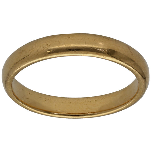 22ct Gold Plain Wedding Ring Size S