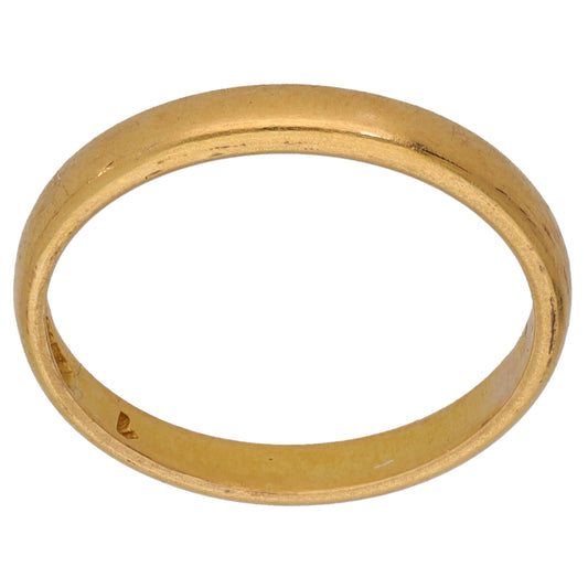 22ct Gold Plain Wedding Ring Size M