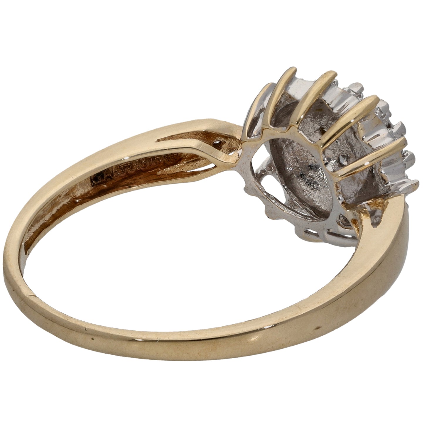 9ct Gold 0.05ct Diamond Cluster Ring Size P