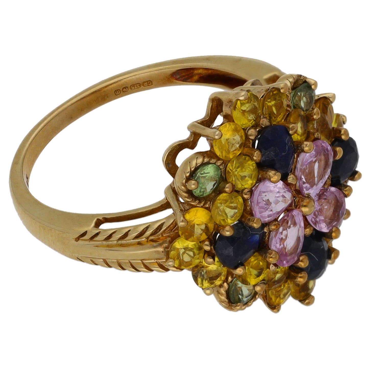 9ct Gold Sapphire Dress/Cocktail Ring Size N