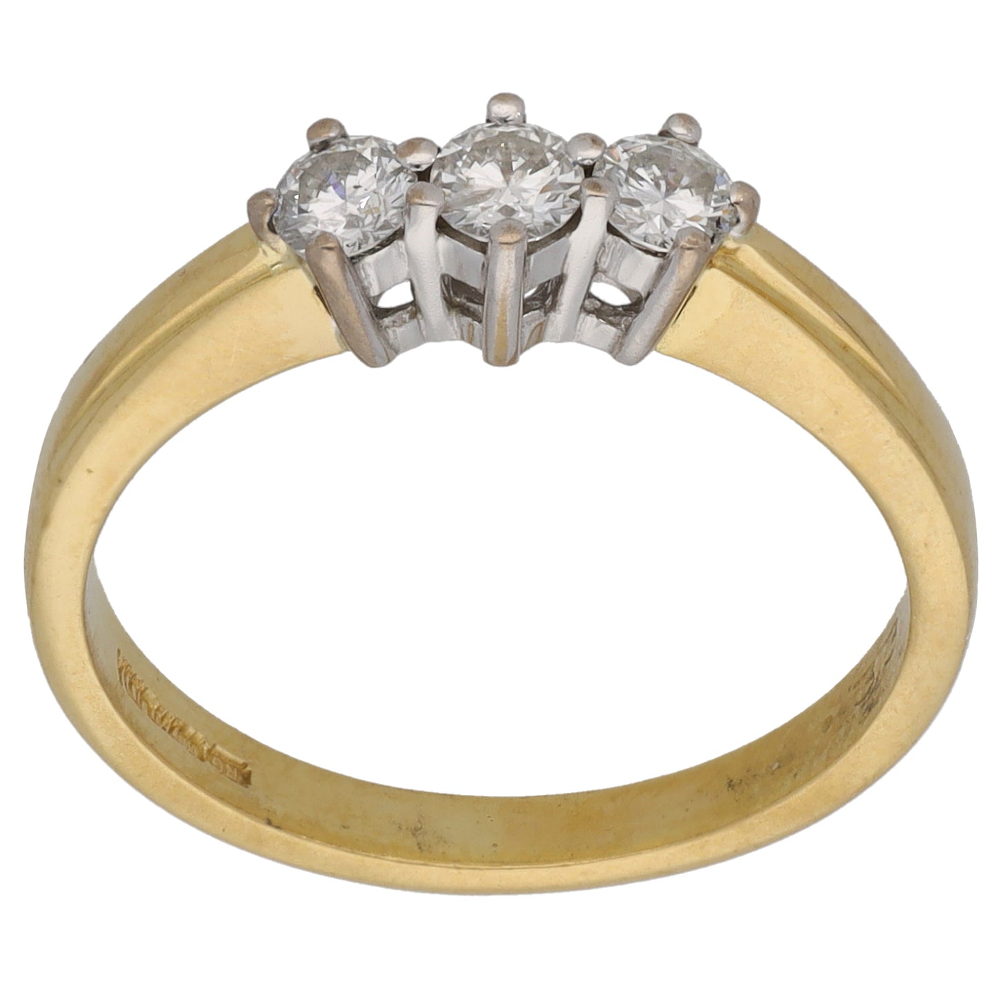 18ct Gold 0.33ct Diamond Trilogy Ring Size N