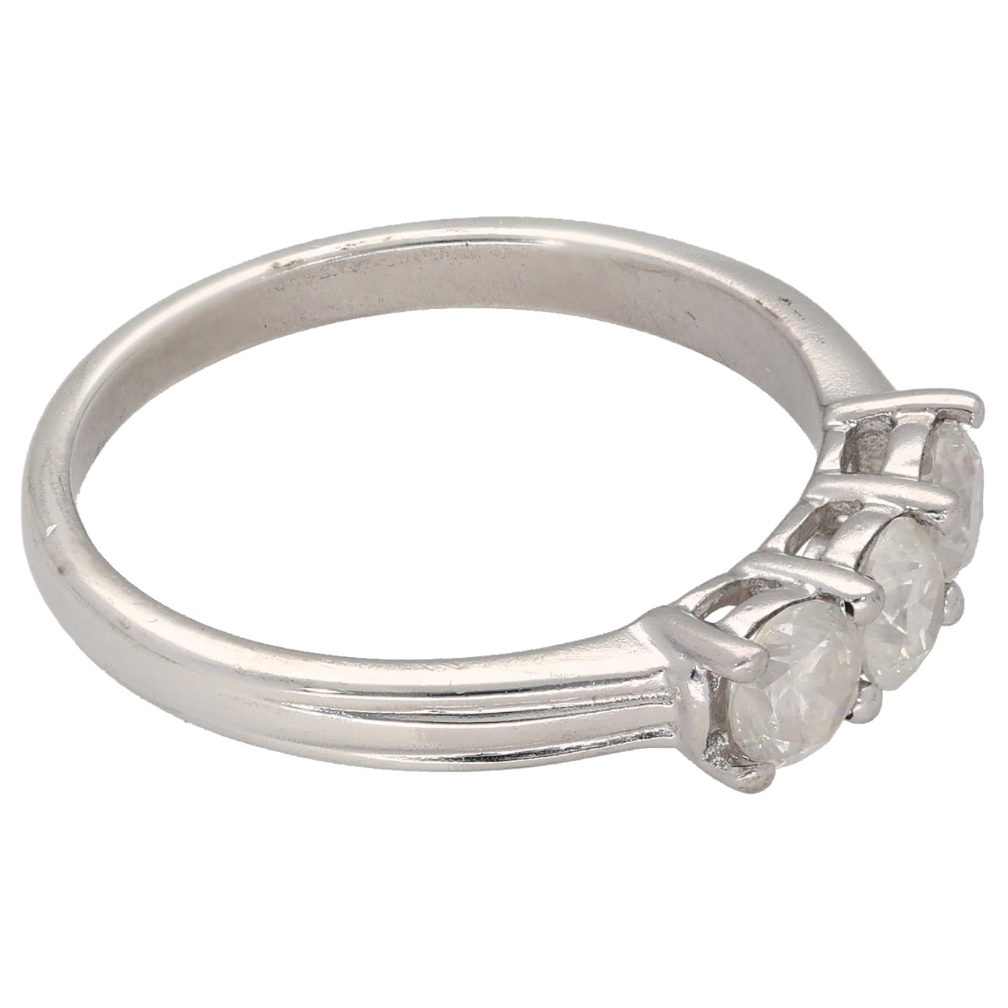 Sterling Silver 0.60ct Diamond Trilogy Ring Size M