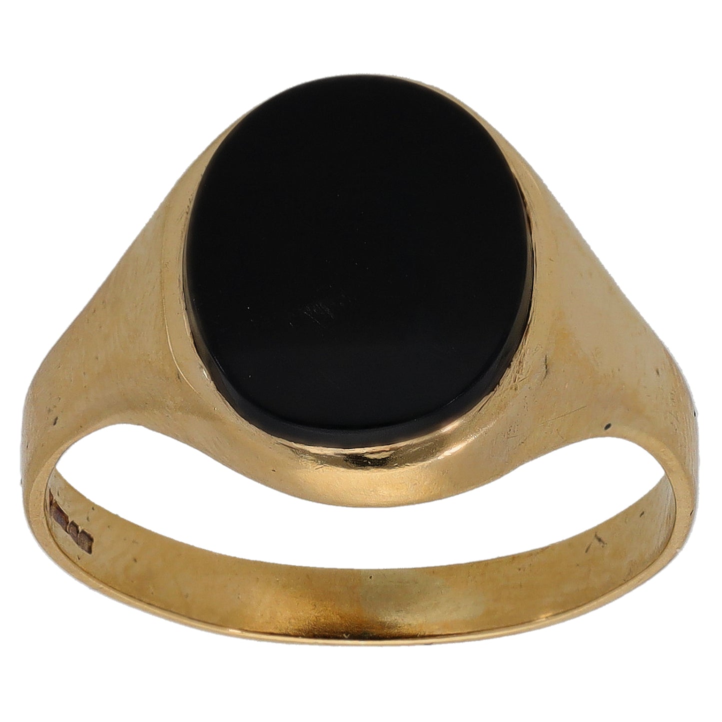 9ct Gold Onyx Single Stone Signet Ring Size Q