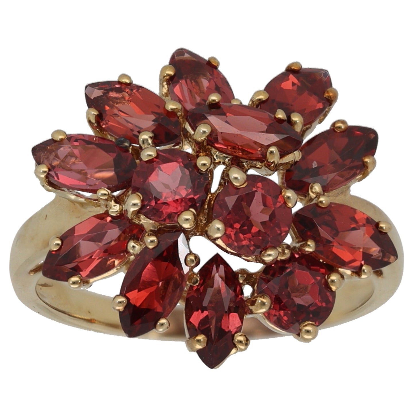 9ct Gold Garnet Dress/Cocktail Ring Size O