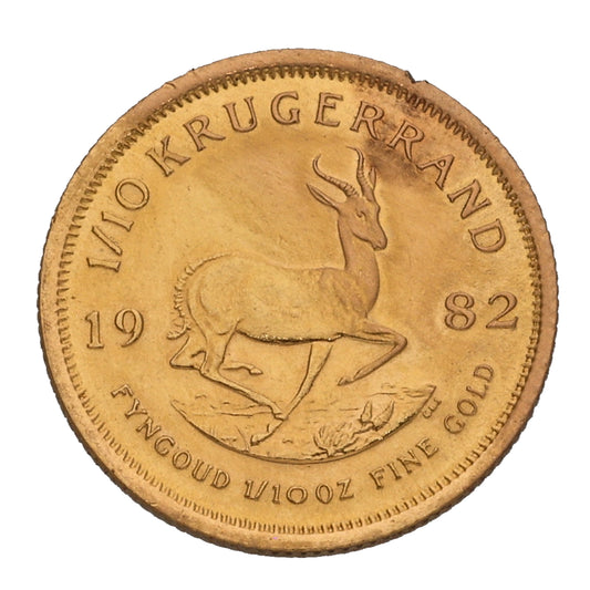 22ct Gold 1/10 OZ Krugerrand Coin 1982