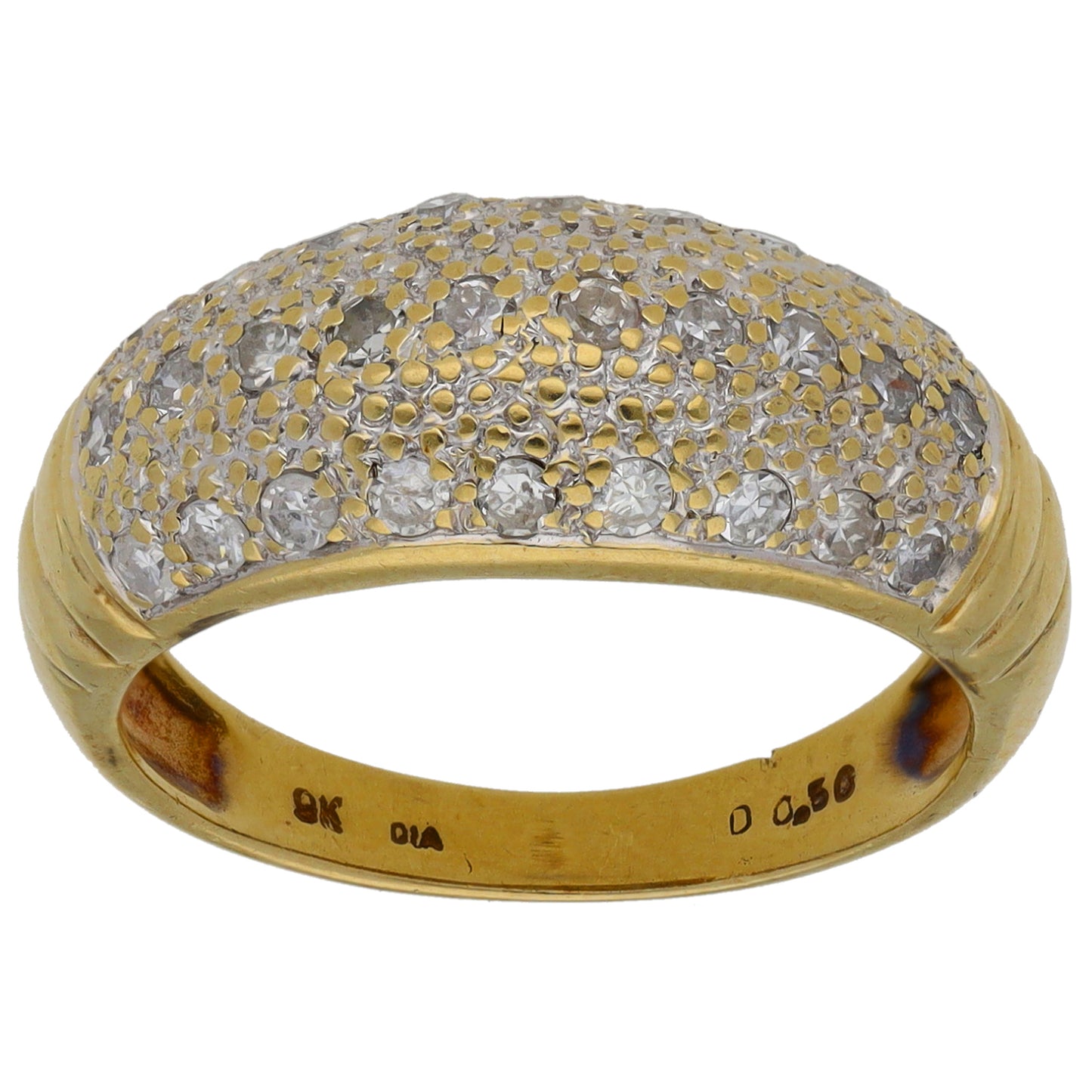 9ct Gold 0.50ct Diamond Half Eternity Ring Size N