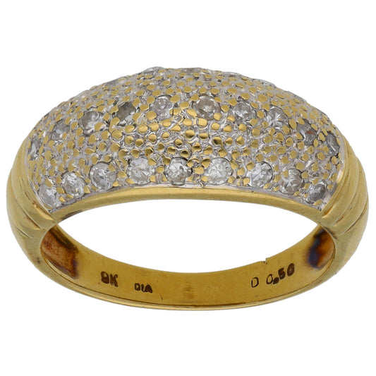 9ct Gold 0.50ct Diamond Half Eternity Ring Size N