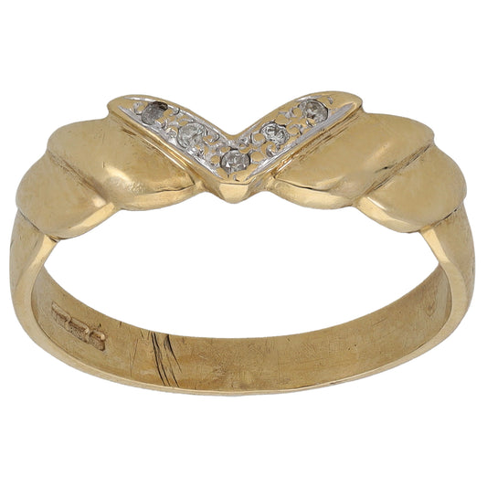 9ct Gold 0.025ct Diamond Alternative Ring Size N