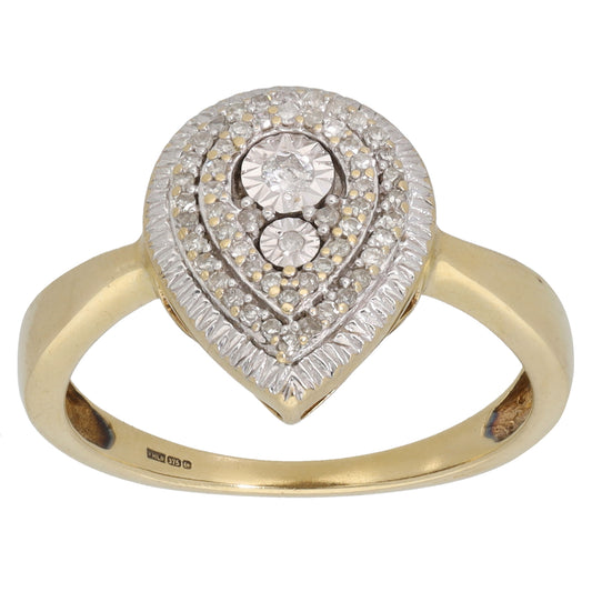 9ct Gold 0.20ct Diamond Dress/Cocktail Ring Size O