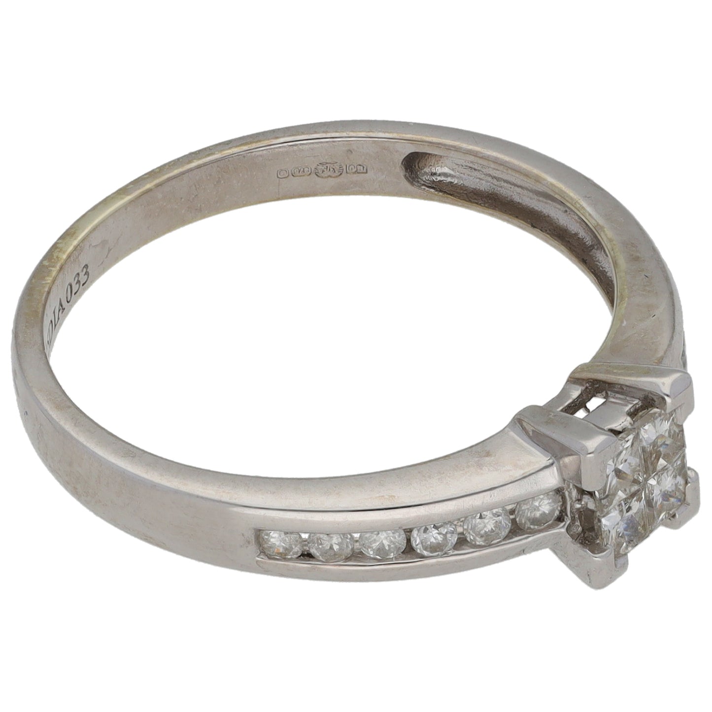 9ct White Gold 0.33ct Diamond Dress/Cocktail Ring Size O