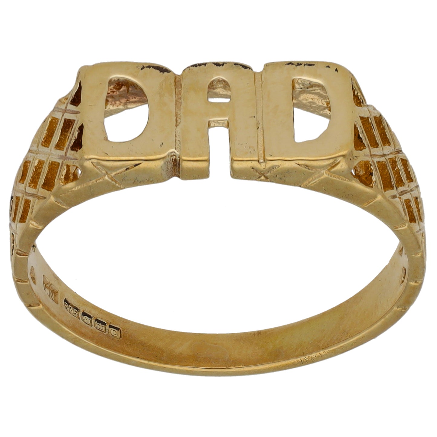 9ct Gold Dad Ring Size V