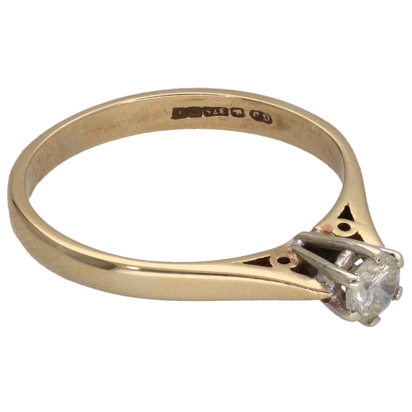 9ct Gold 0.20ct Diamond Solitaire Ring Size M