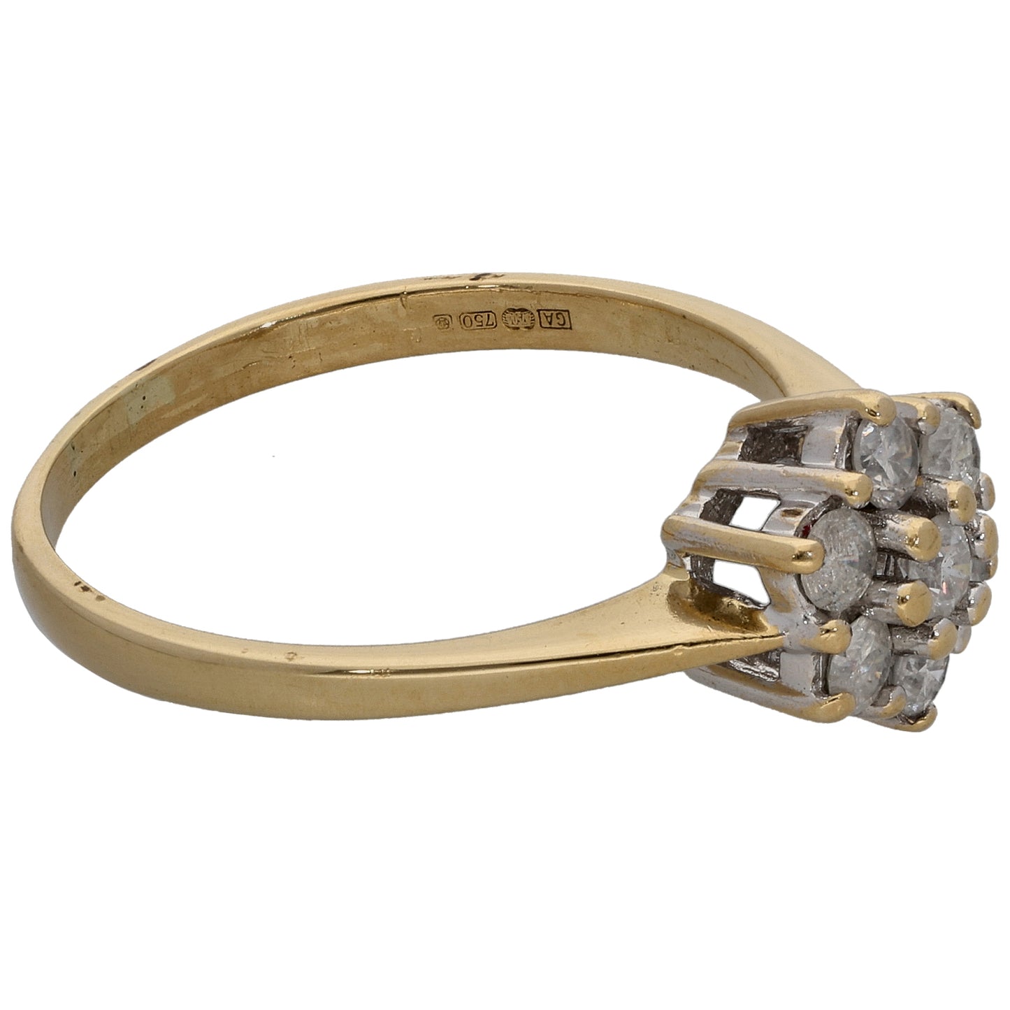 18ct Gold 0.50ct Diamond Cluster Ring Size R