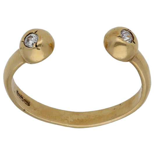 9ct Gold Cubic Zirconia Alternative Ring Size T