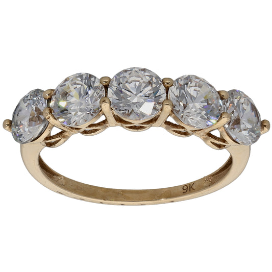 9ct Gold Cubic Zirconia Half Eternity Ring Size O