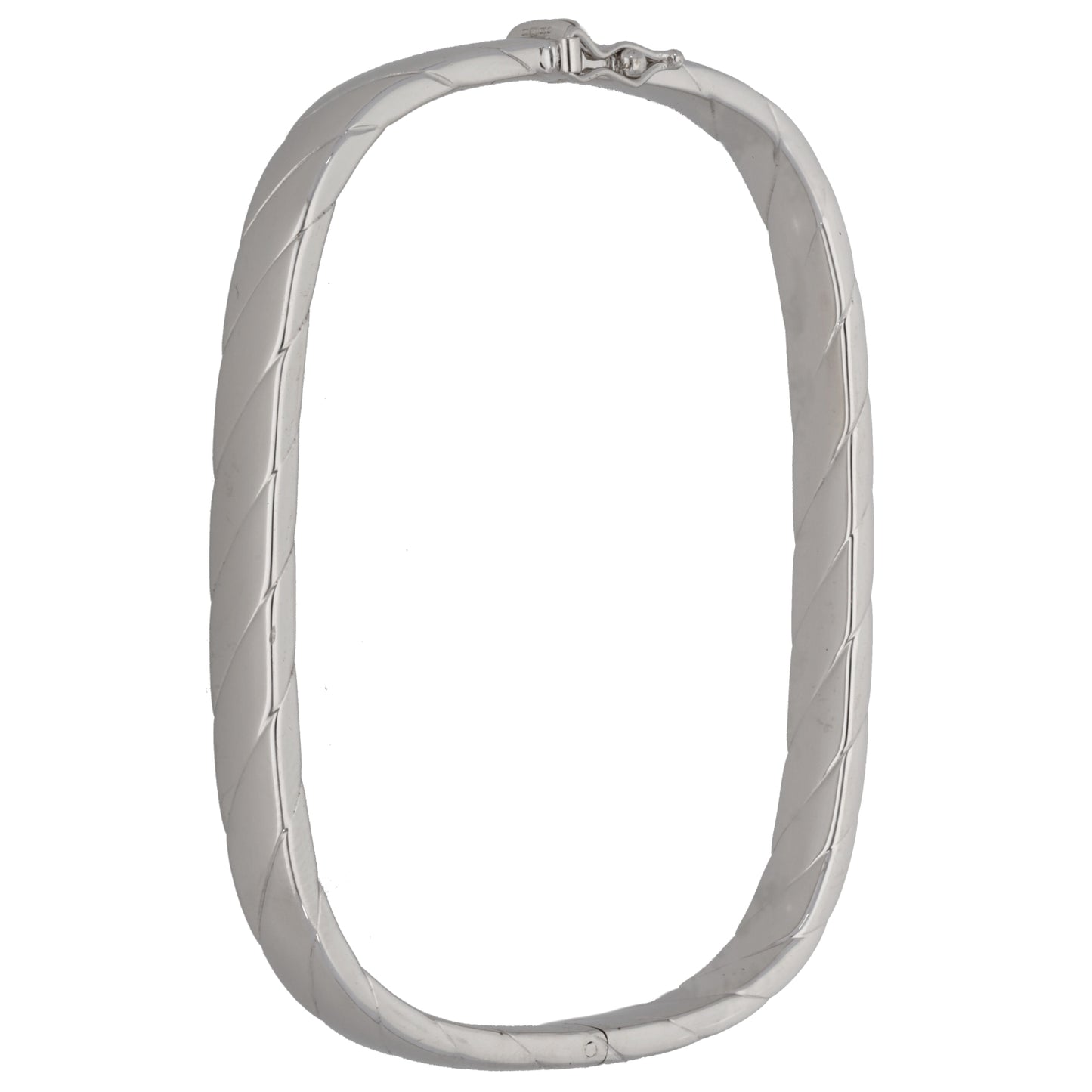 9ct White Gold Hinged/Clasp Bangle