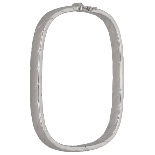 9ct White Gold Hinged/Clasp Bangle