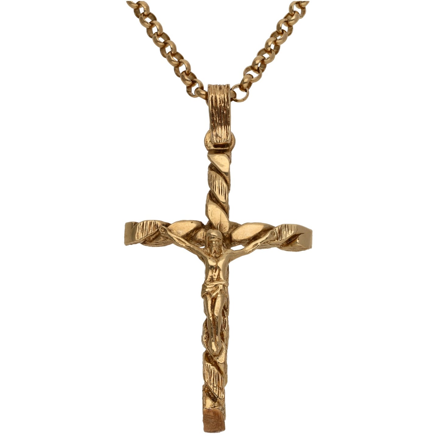 9ct Gold Crucifix Pendant With Chain