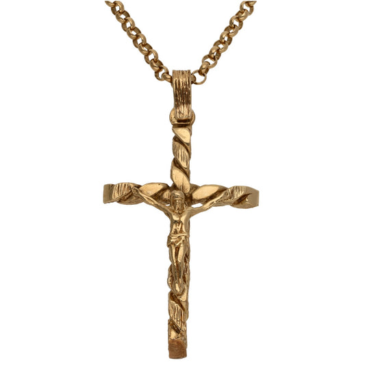 9ct Gold Crucifix Pendant With Chain
