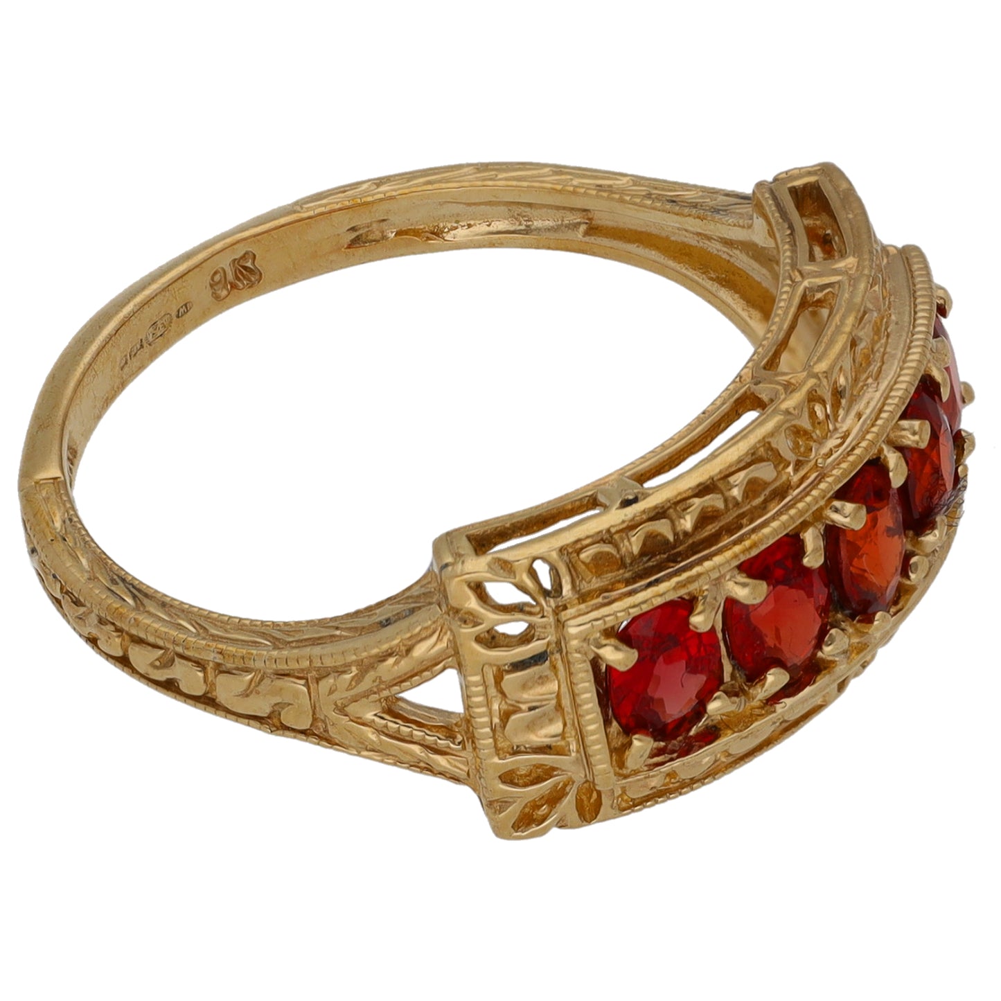 9ct Gold Sapphire Half Eternity Ring Size O