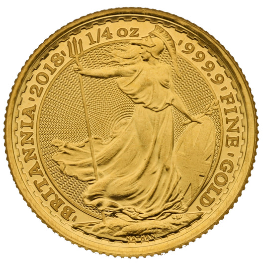 24ct Gold Queen Elizabeth II 1/4 OZ Britannia Coin 2018