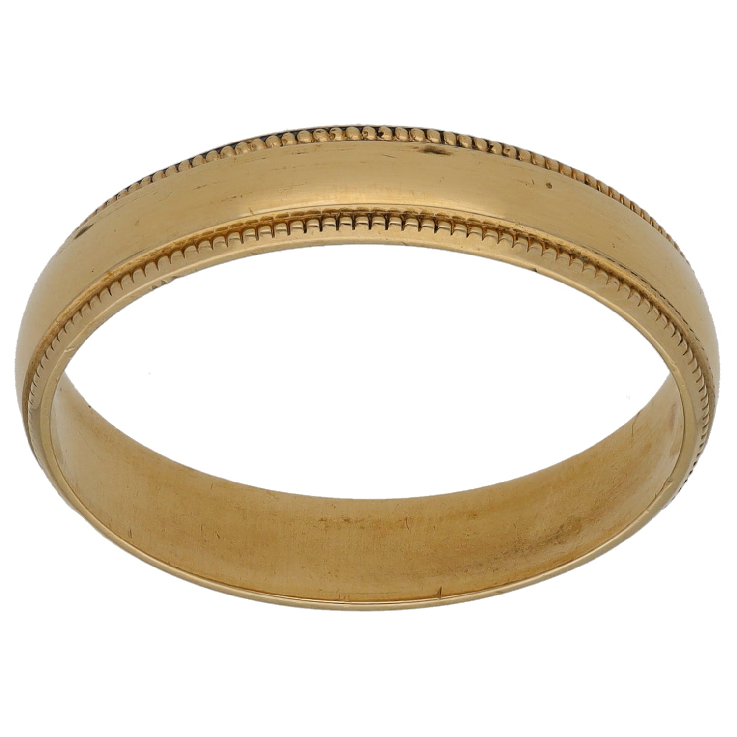 9ct Gold Patterned Wedding Ring Size R | H&T